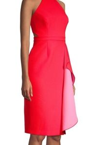 BCBGMAXAZRIA MARYSSA 2 TONE HALTER DRESS